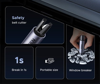 UGREEN Car Safety Hammer (2 in 1 - Break Window & Cut Seat Belt) – Model LP821 – Premium UGREEN Digital Accessory for Reliable Home, Office, Travel and Everyday Technology Use