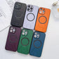 iPhone 14 Pro Max Magsafe Wireless Charging Mobile Phone Leather Case Buckle Ring Stand Back Cover