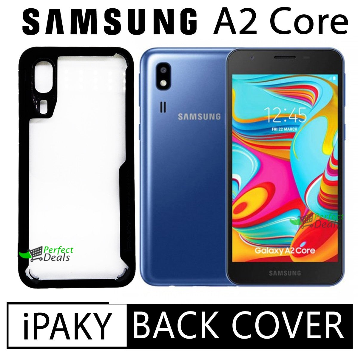 iPaky Shock Proof Back Cover for Samsung A2 Core