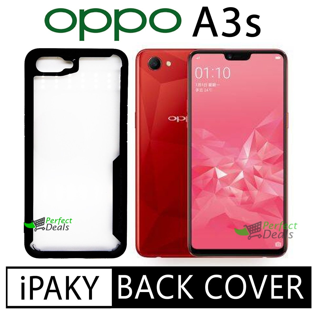 iPaky Shock Proof Back Cover for OPPO A3s