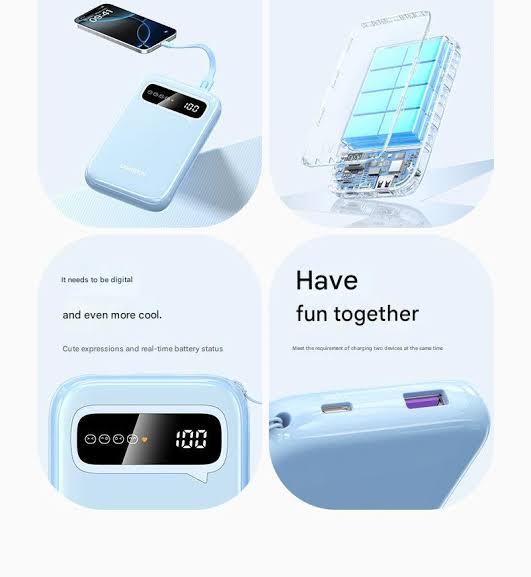 UGREEN 10000mAh 20W Fast Charging Digital Display Power Bank with USB-C to USB-C Cable – Model PB522 – Portable Fast Charging Battery Pack for Smartphones, Tablets, Laptops and USB-Powered Devices
