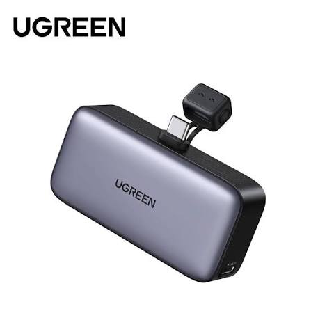 UGREEN Nexode 5000mAh Digital Display Power Bank with Built-in USB-C & Kickstand – Model PB503 – Portable Fast Charging Battery Pack for Smartphones, Tablets, Laptops and USB-Powered Devices