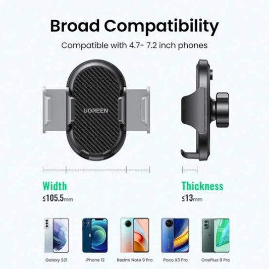 UGREEN Waterfall-Shaped Suction Cup Car Phone Holder – Model LP405 – Adjustable Hands-Free Stand or Mount for Phone, Tablet, Laptop, Desk, Car, Home and Office Use