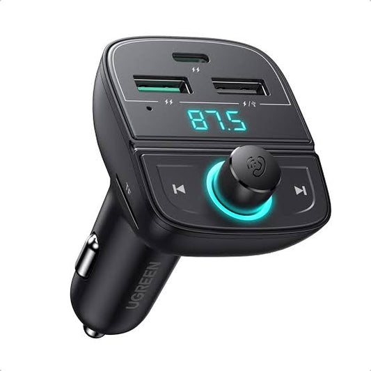 UGREEN Bluetooth Car Modulator (5.0 + PD + QC3.0 + USB Flash Drive + TF) (Black) – Model CD229 – Premium UGREEN Digital Accessory for Reliable Home, Office, Travel and Everyday Technology Use