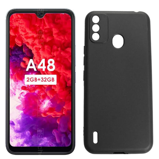 itel A48 Soft Silicone Black TPU Back Cover Case For itel A48