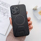 iPhone 12 Pro Max Magsafe Wireless Charging Mobile Phone Leather Case Buckle Ring Stand Back Cover