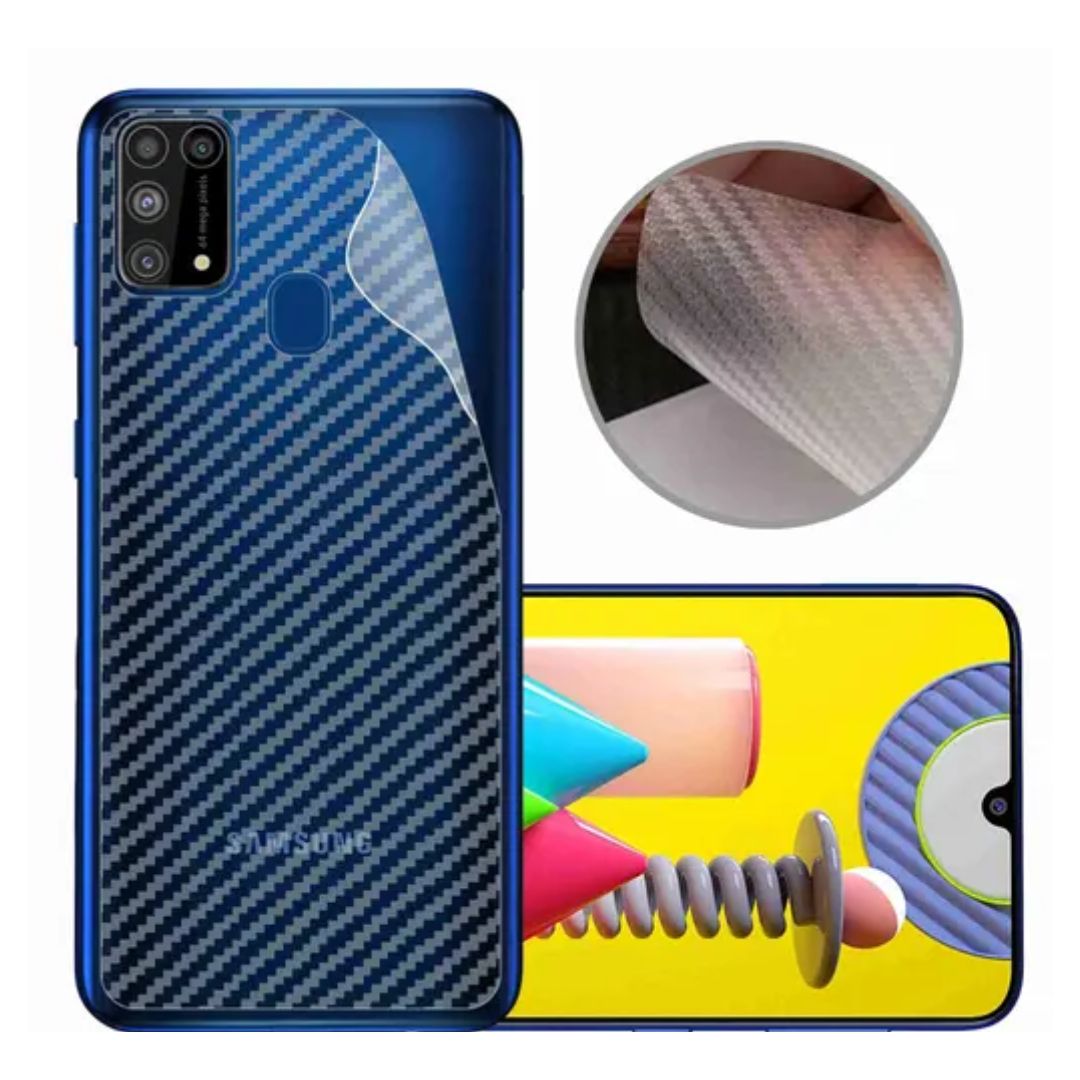 Samsung M31 carbon Back Clear Skin Sticker