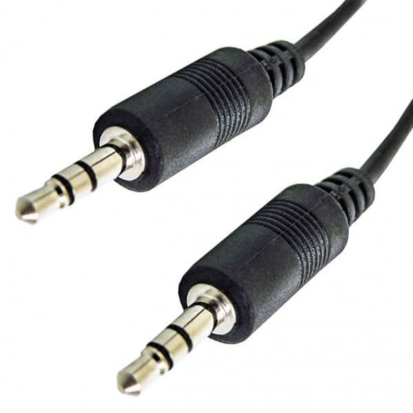 Short Aux Cable 2 Sides Black