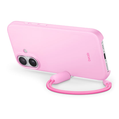 iPhone 17 Premium Soft Silicone TPU Kickstand Strap Shockproof Protective Back Cover Case – Anti-Scratch Slim Lightweight Anti-Slip Cover with Adjustable Hands-Free Stand, Raised Camera & Screen Protection