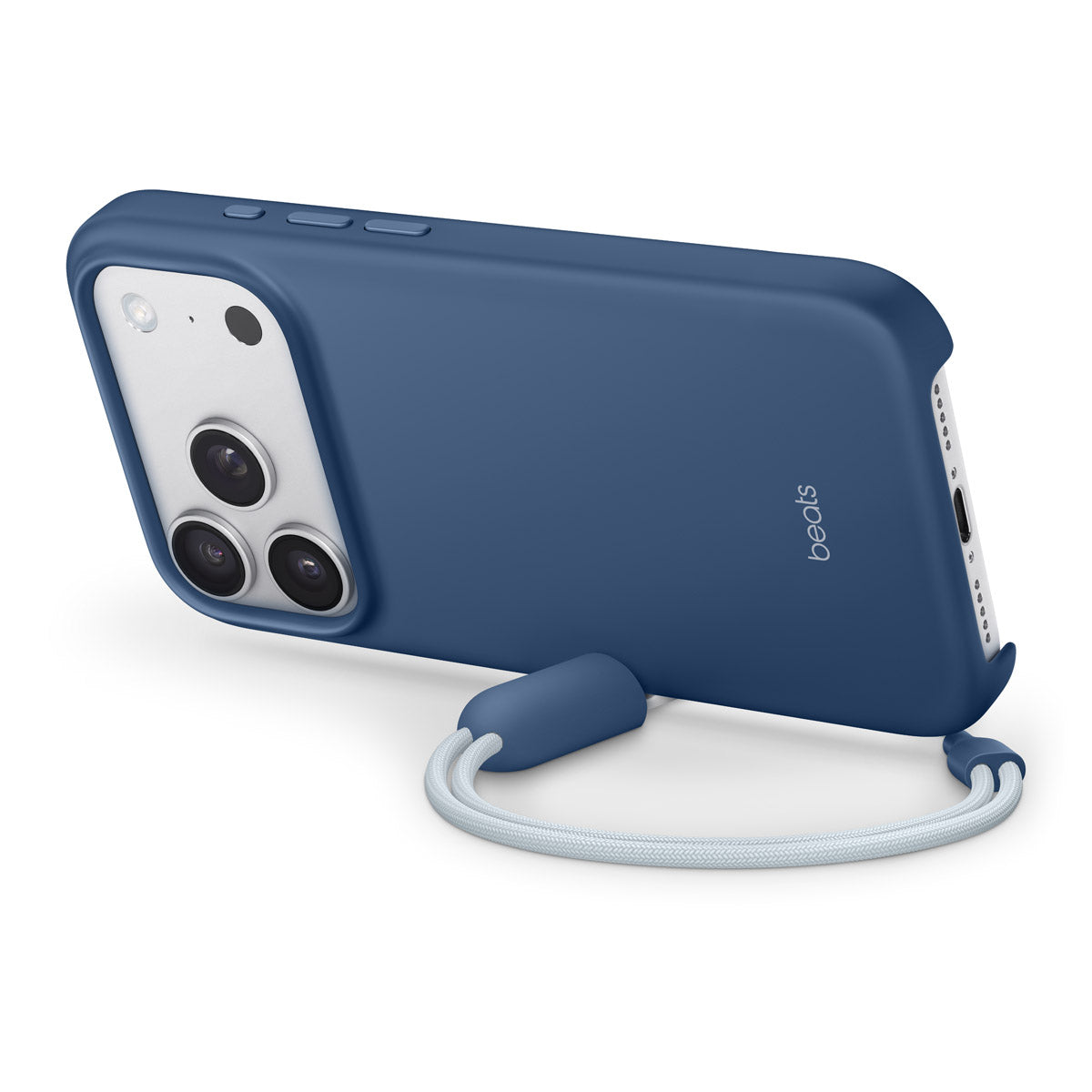 iPhone 17 Pro Premium Soft Silicone TPU Kickstand Strap Shockproof Protective Back Cover Case – Anti-Scratch Slim Lightweight Anti-Slip Cover with Adjustable Hands-Free Stand, Raised Camera & Screen Protection