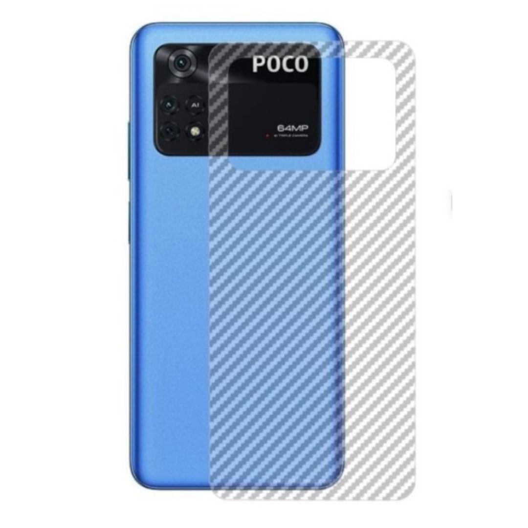 Xiaomi POCO M4 Pro carbon Back Clear Skin Sticker