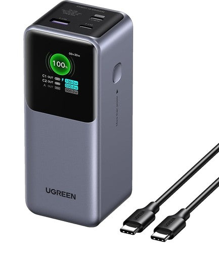 UGREEN Nexode 25000mAh 200W Smart Display Power Bank – Model PB722 – Portable Fast Charging Battery Pack for Smartphones, Tablets, Laptops and USB-Powered Devices