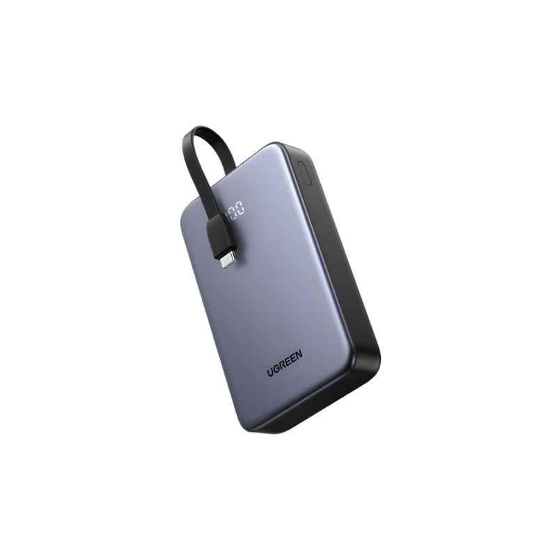 UGREEN PB505 20000mAh 20W Fast Charging Power Bank with Built-In USB-C Cable – High-Capacity Portable Battery Charger for Smartphones, Tablets and USB-C Devices