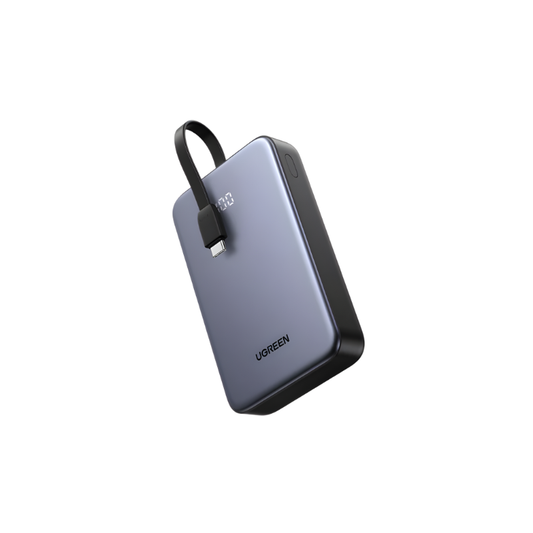 UGREEN PB505 20000mAh 20W Fast Charging Power Bank with Built-In USB-C Cable – High-Capacity Portable Battery Charger for Smartphones, Tablets and USB-C Devices