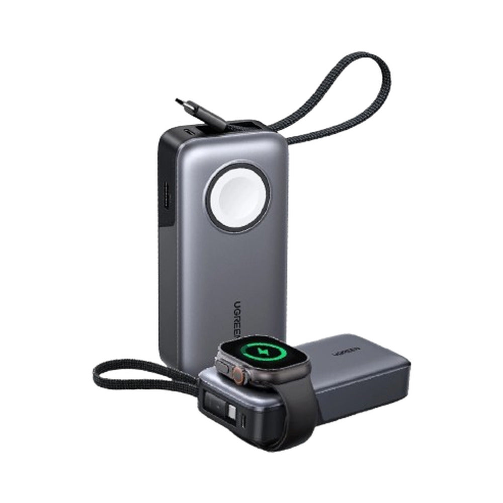 UGREEN 30W 10000mAh with Magnetic Apple Watch & Inbuilt USB-C Cable Fast Charger Power Bank – Model PB527 – Portable Fast Charging Battery Pack for Smartphones, Tablets, Laptops and USB-Powered Devices