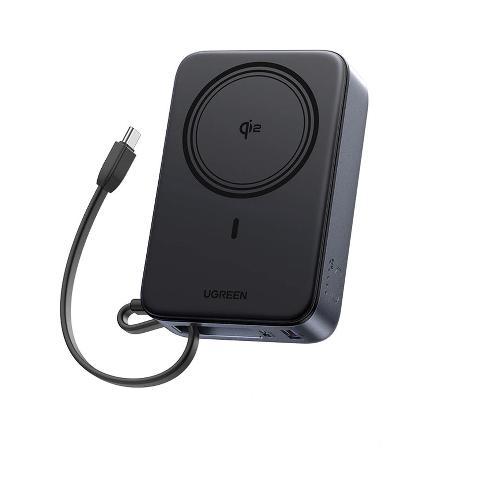 UGREEN 20000mAh 30W Qi2 Magnetic Wireless Power Bank with Built-int USB-C Cable – Model PB567 – Portable Fast Charging Battery Pack for Smartphones, Tablets, Laptops and USB-Powered Devices