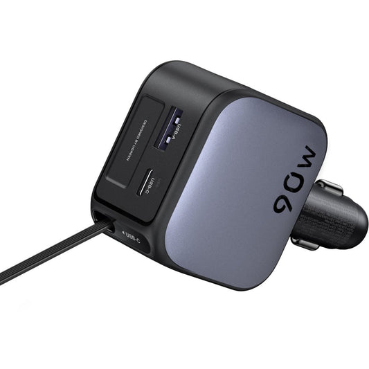 UGREEN 90W Fast Car Charger with Retractable Cable – Model EC603 – Compact In-Car Fast Charging Power Adapter for Smartphones, Tablets and USB Devices