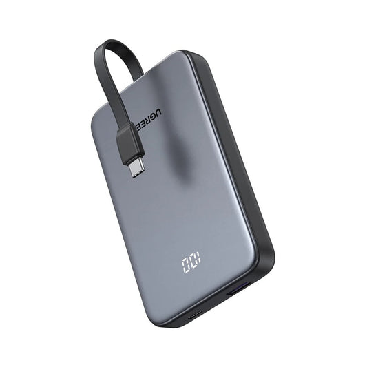 UGREEN 20W 10000mAh Power Bank with Built-in Cable – Model PB526 – Portable Fast Charging Battery Pack for Smartphones, Tablets, Laptops and USB-Powered Devices
