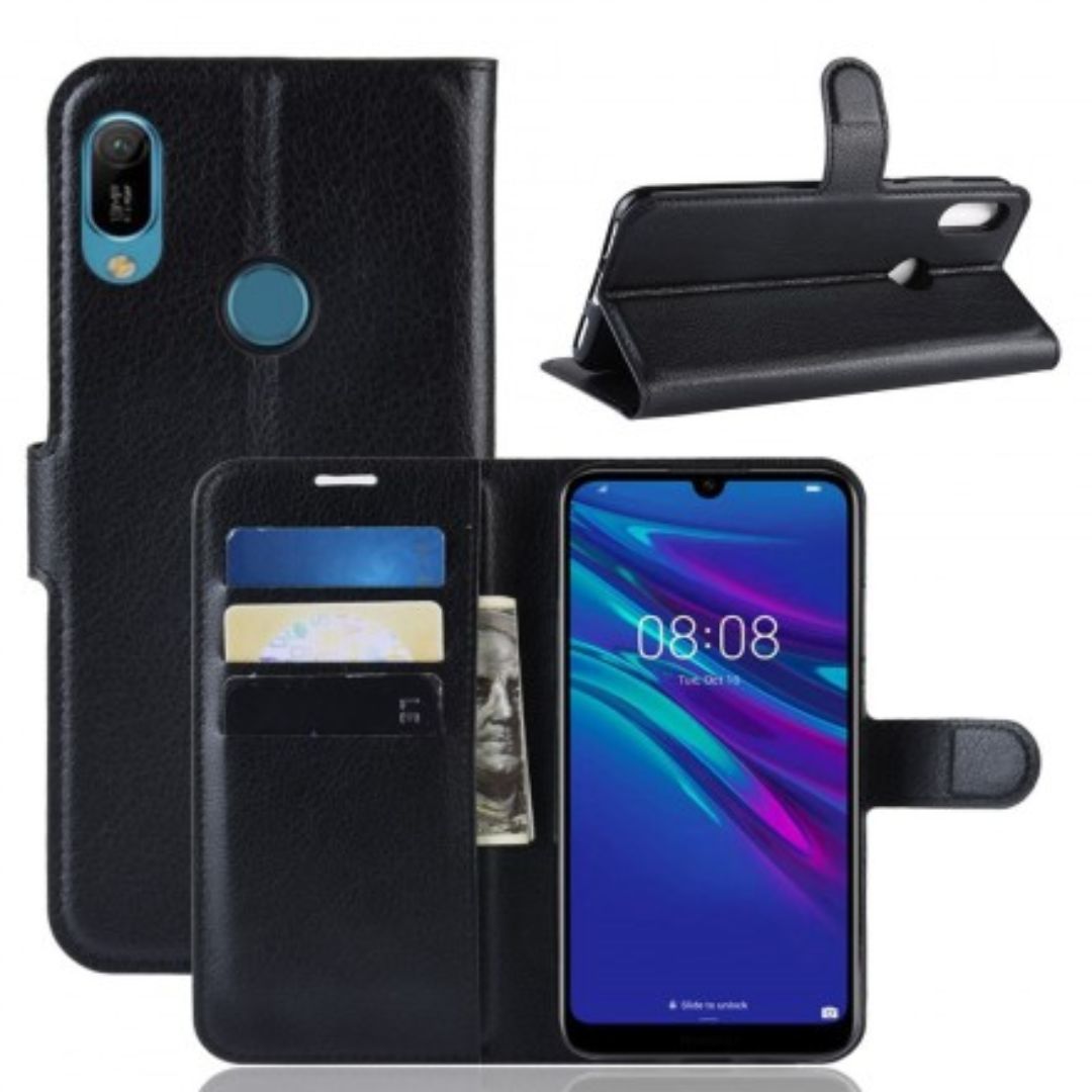 Huawei Y6 2019 Leather Pouch Case Premium Leather texture full cover