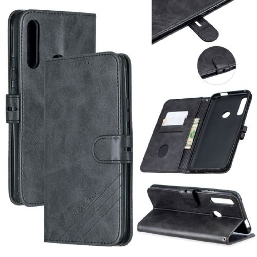 Huawei Y9 Prime Leather Pouch Case Premium Leather texture full cover