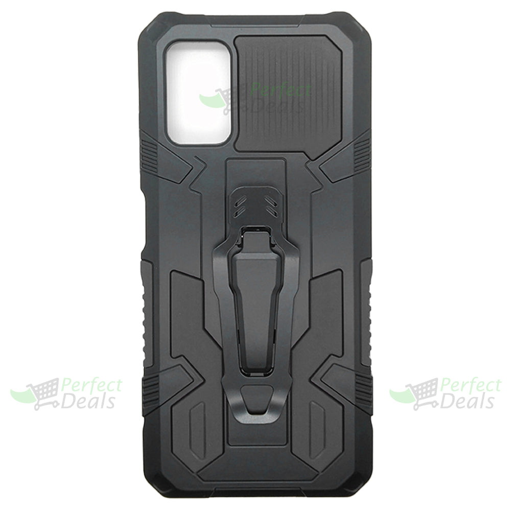 iCrystal Hybrid Anti Shock Case with Holder and Stand for Samsung A03s