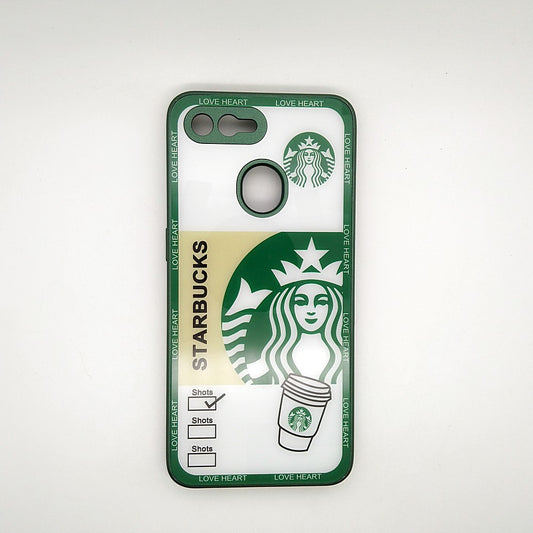 Starbucks Full Camera Lens Protective Hard Shel PC Case For OPPO F9 / F9 Pro