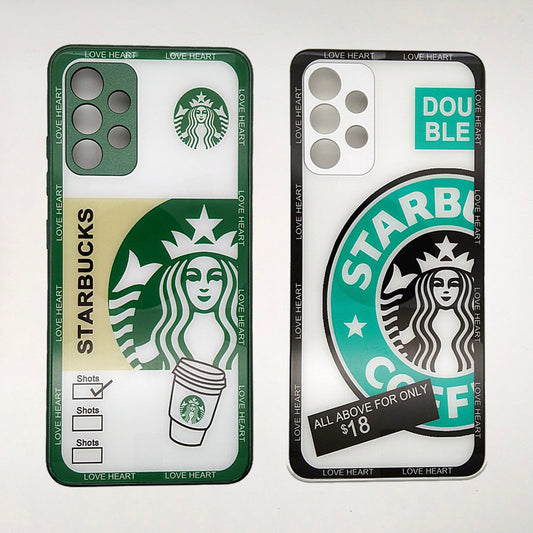 A32 4G Starbucks Series High Quality Perfect Cover Full Lens Protective Transparent TPU Case For Samsung A32 4G