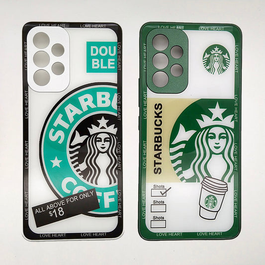 A53 5G Starbucks Series High Quality Perfect Cover Full Lens Protective Transparent TPU Case For Samsung A53 5G