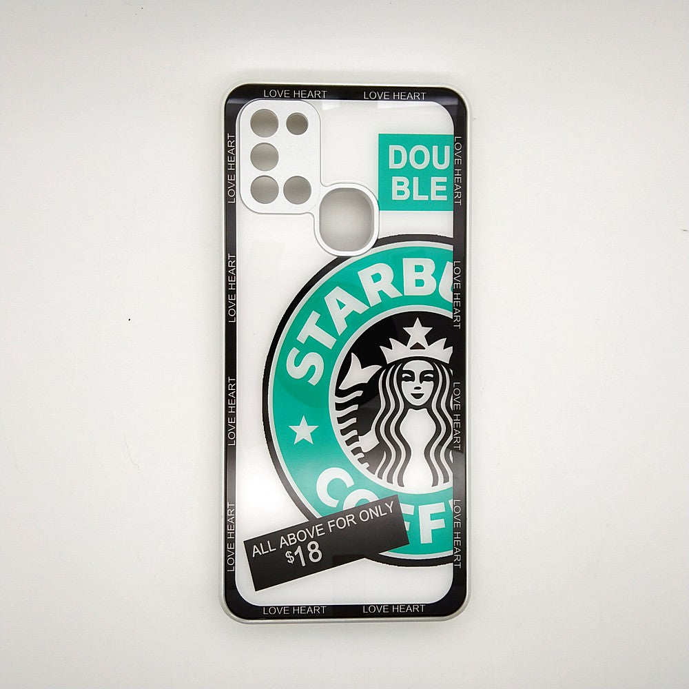 A21S Starbucks Series High Quality Perfect Cover Full Lens Protective Transparent TPU Case For Samsung A21S