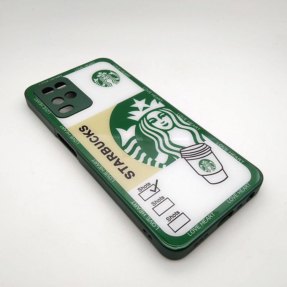 Starbucks Full Camera Lens Protective Hard Shel PC Case For OPPO OPPO A54 4G