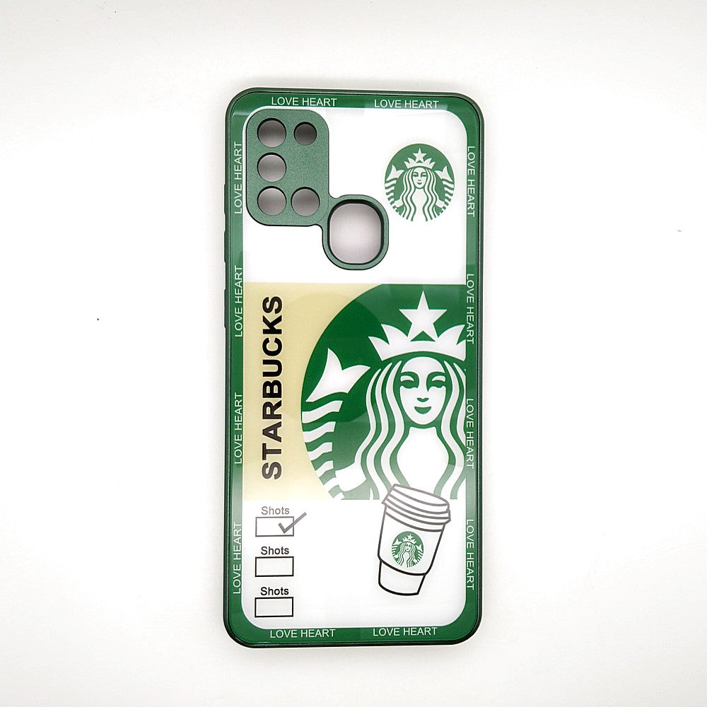 A21S Starbucks Series High Quality Perfect Cover Full Lens Protective Transparent TPU Case For Samsung A21S