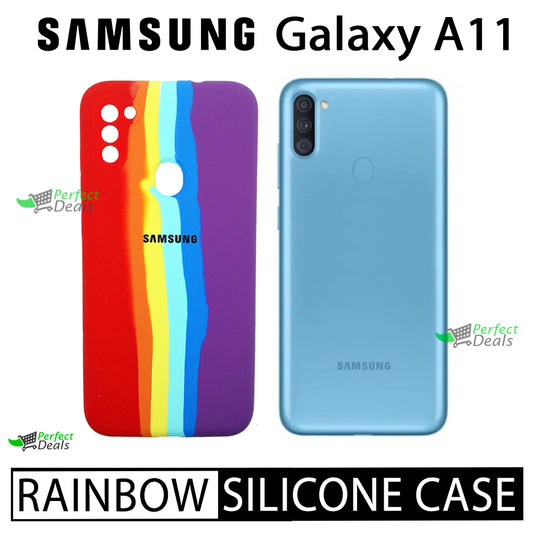 Latest Rainbow Silicone case for Samsung A11