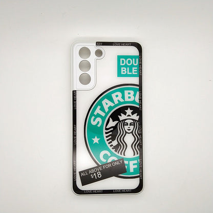 S21 Starbucks Series High Quality Perfect Cover Full Lens Protective Transparent TPU Case For Samsung S21