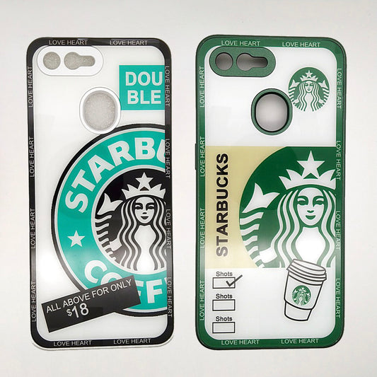 Starbucks Full Camera Lens Protective Hard Shel PC Case For OPPO F9 / F9 Pro