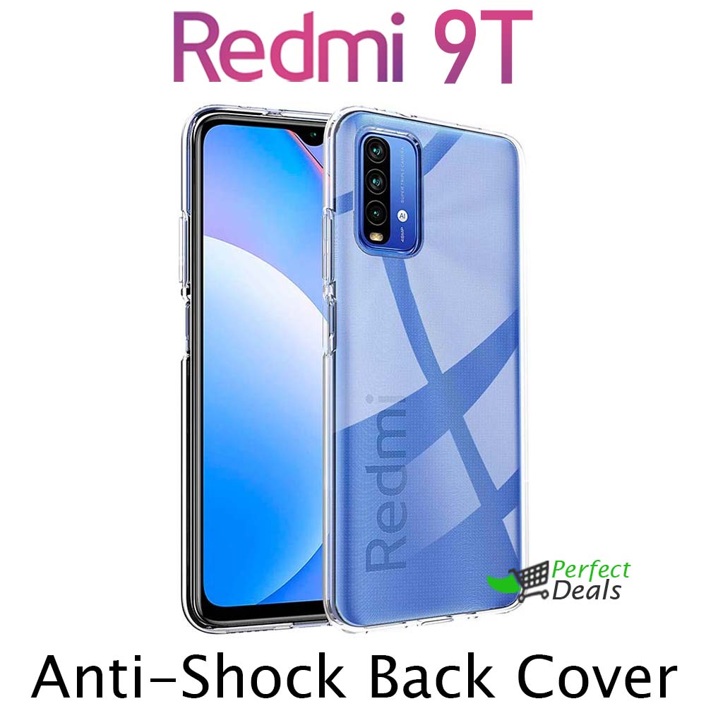 AntiShock Clear Back Cover Soft Silicone TPU Bumper case for Redmi 9T