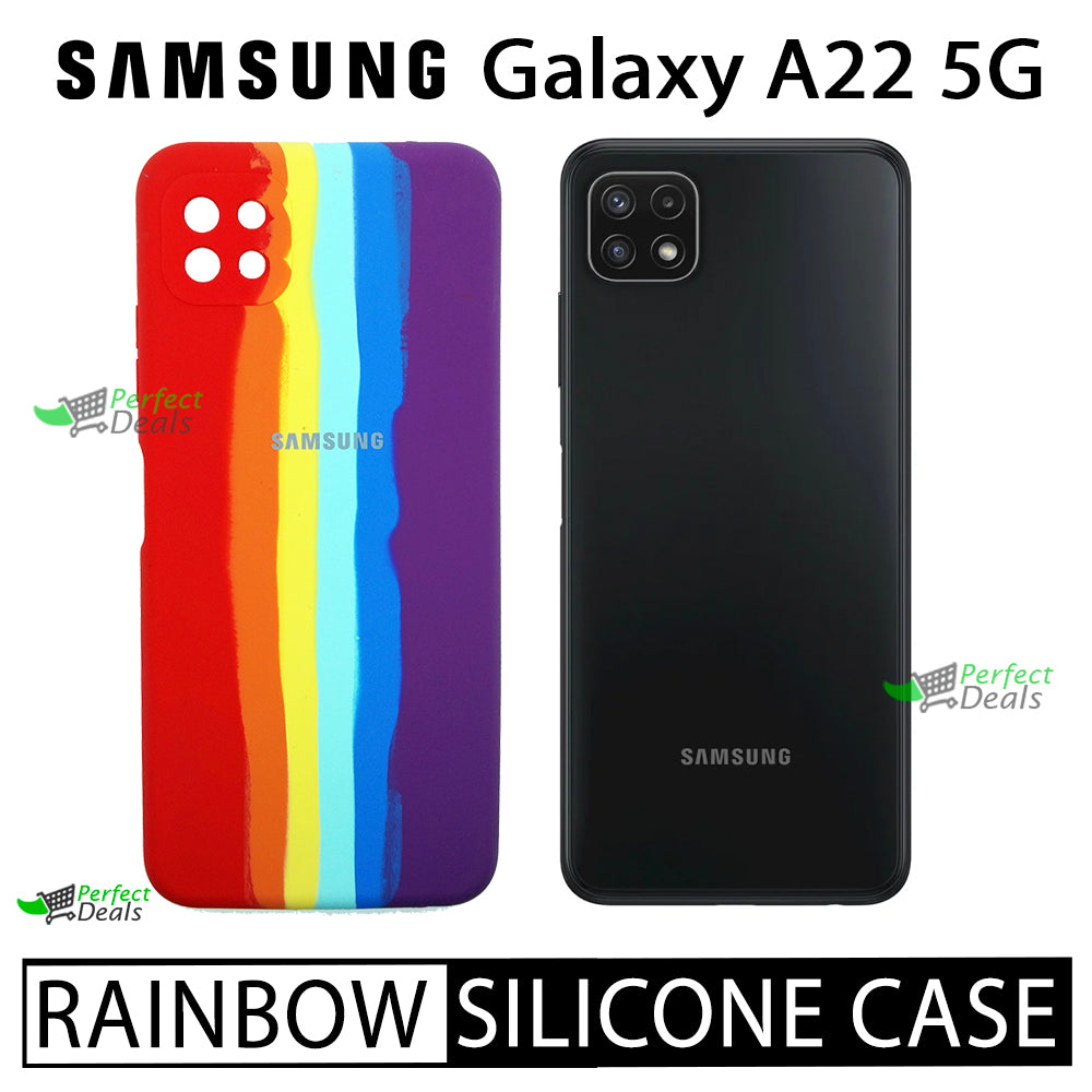 Latest Rainbow Silicone case for Samsung A22 5G