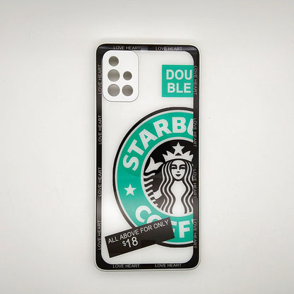 A71 Starbucks Series High Quality Perfect Cover Full Lens Protective Transparent TPU Case For Samsung A71