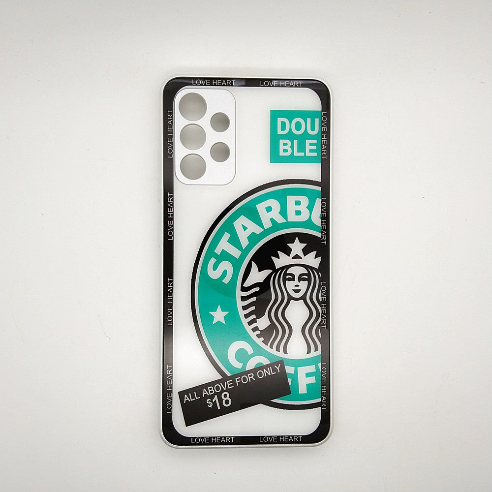 A32 4G Starbucks Series High Quality Perfect Cover Full Lens Protective Transparent TPU Case For Samsung A32 4G