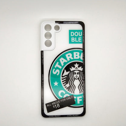 S21 Plus Starbucks Series High Quality Perfect Cover Full Lens Protective Transparent TPU Case For Samsung S21 Plus