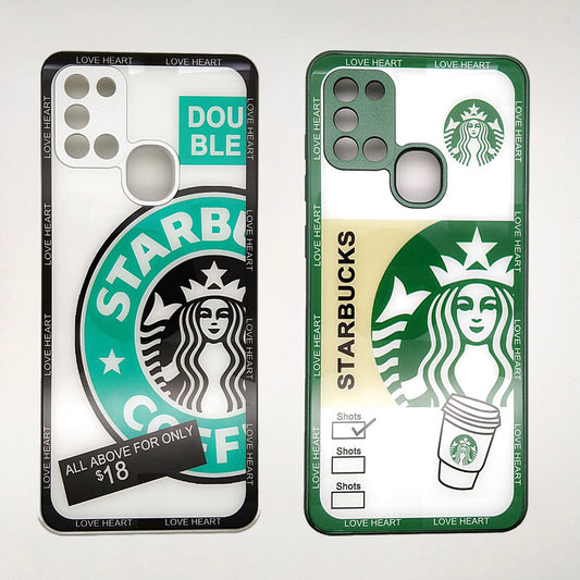 A21S Starbucks Series High Quality Perfect Cover Full Lens Protective Transparent TPU Case For Samsung A21S