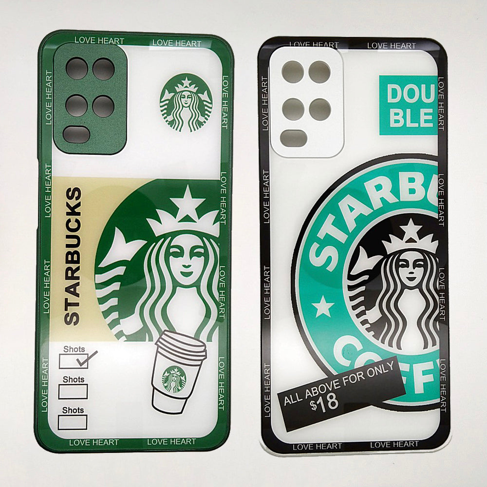 Starbucks Full Camera Lens Protective Hard Shel PC Case For OPPO OPPO A54 4G