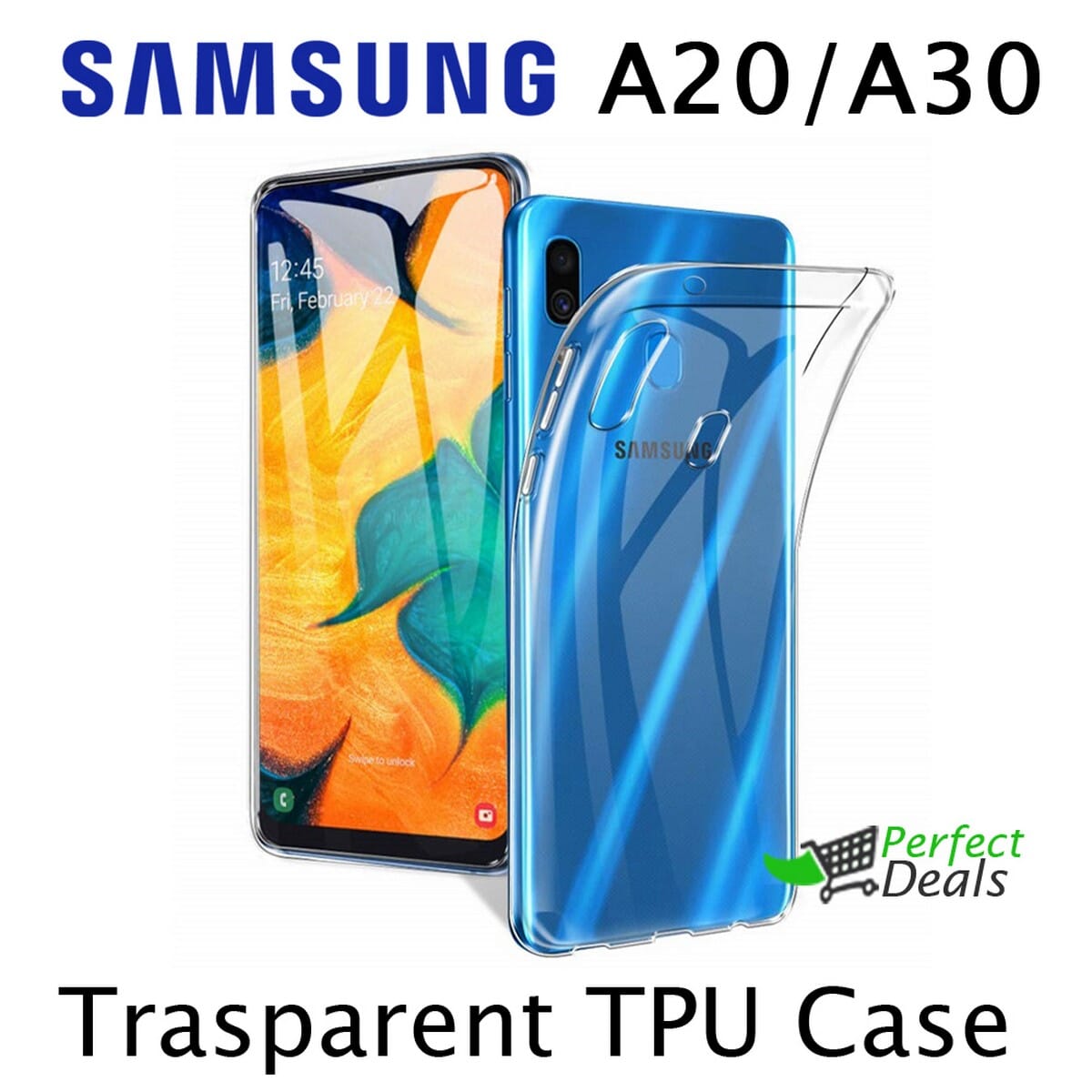Transparent Clear Slim Case for Samsung A20