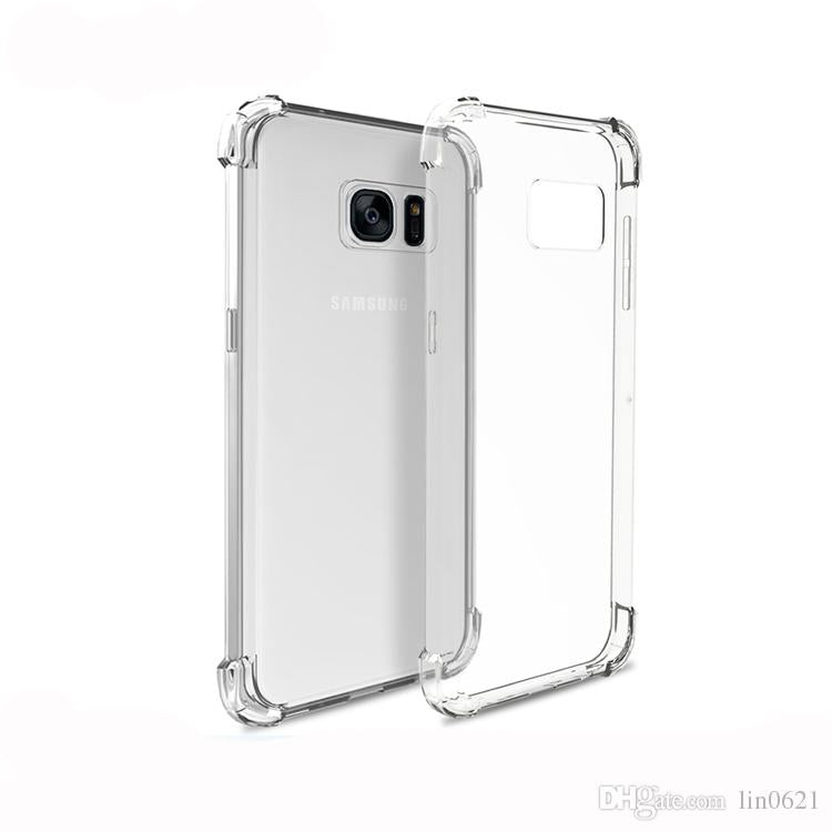 AntiShock Clear Back Cover Soft Silicone TPU Bumper case for Samsung S7 Edge