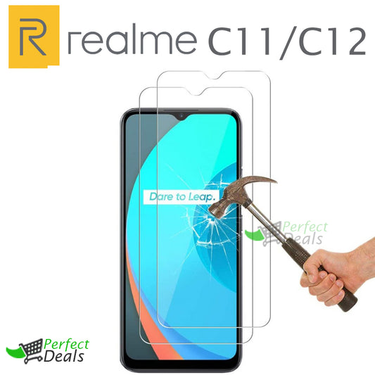 9H Clear Screen Protector Tempered Glass for Realme C11 and Realme C12