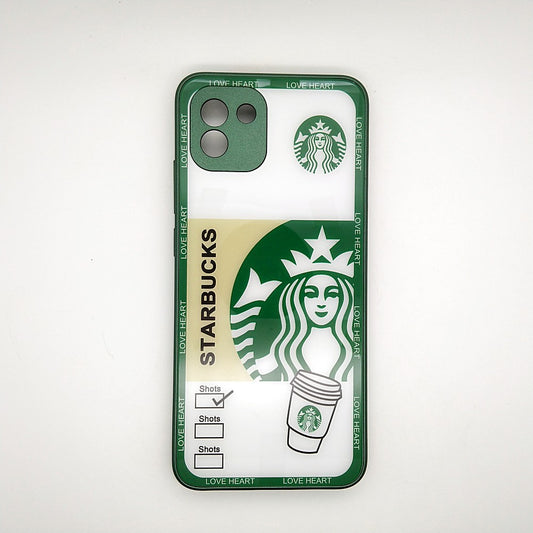 A03 Starbucks Series High Quality Perfect Cover Full Lens Protective Transparent TPU Case For Samsung A03