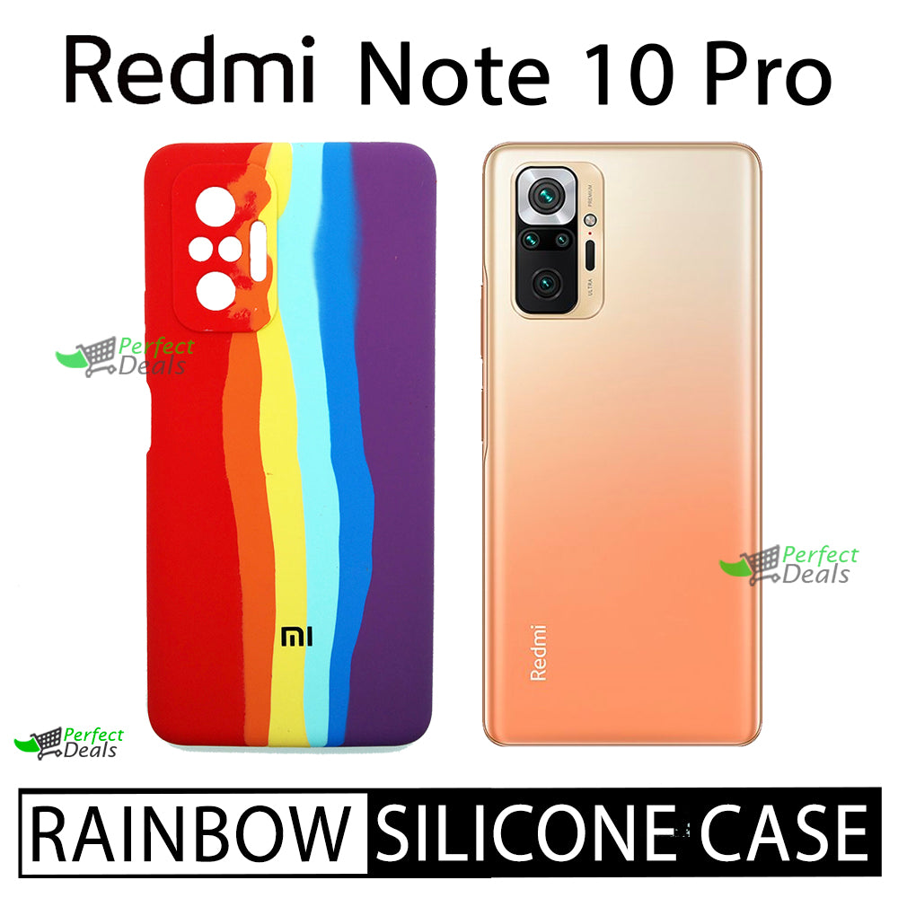 Latest Rainbow Silicone case for New Redmi Note 10 Pro