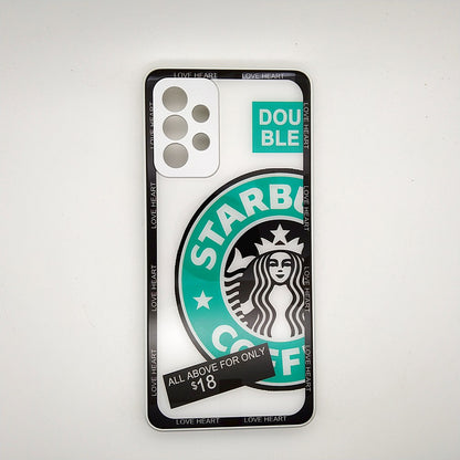 A72 4G Starbucks Series High Quality Perfect Cover Full Lens Protective Transparent TPU Case For Samsung A72 4G