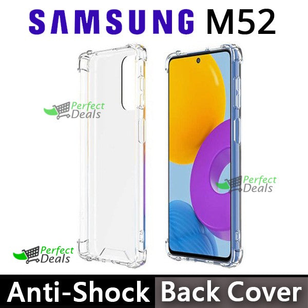 AntiShock Clear Back Cover Soft Silicone TPU Bumper case for Samsung M52