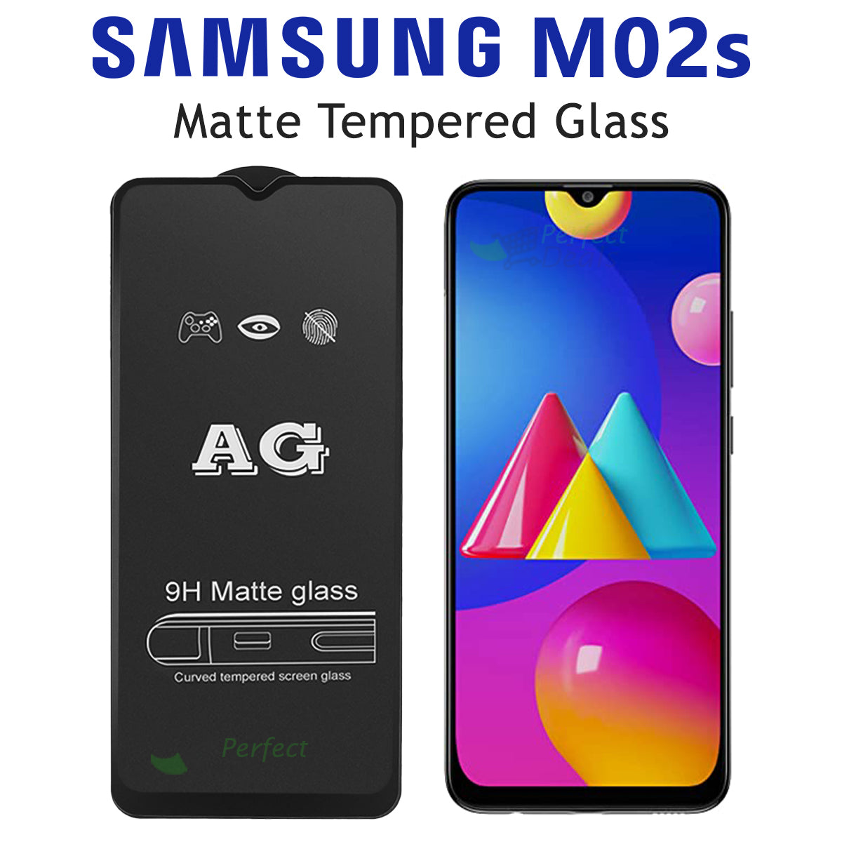 Matte Tempered Glass Screen Protector for Samsung Galaxy M02s