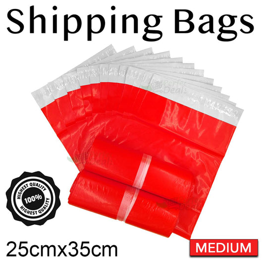 Shipping Bags Poly Mailer Courier Bags Red Medium 25cm x 35cm